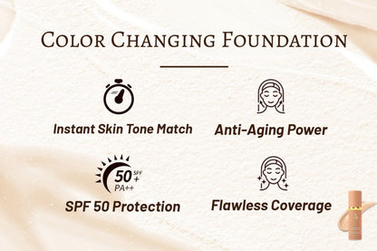 Final 3 Hours: 80% OFF🔥 4 In 1 Color Changing Foundation With Brush FREE ！